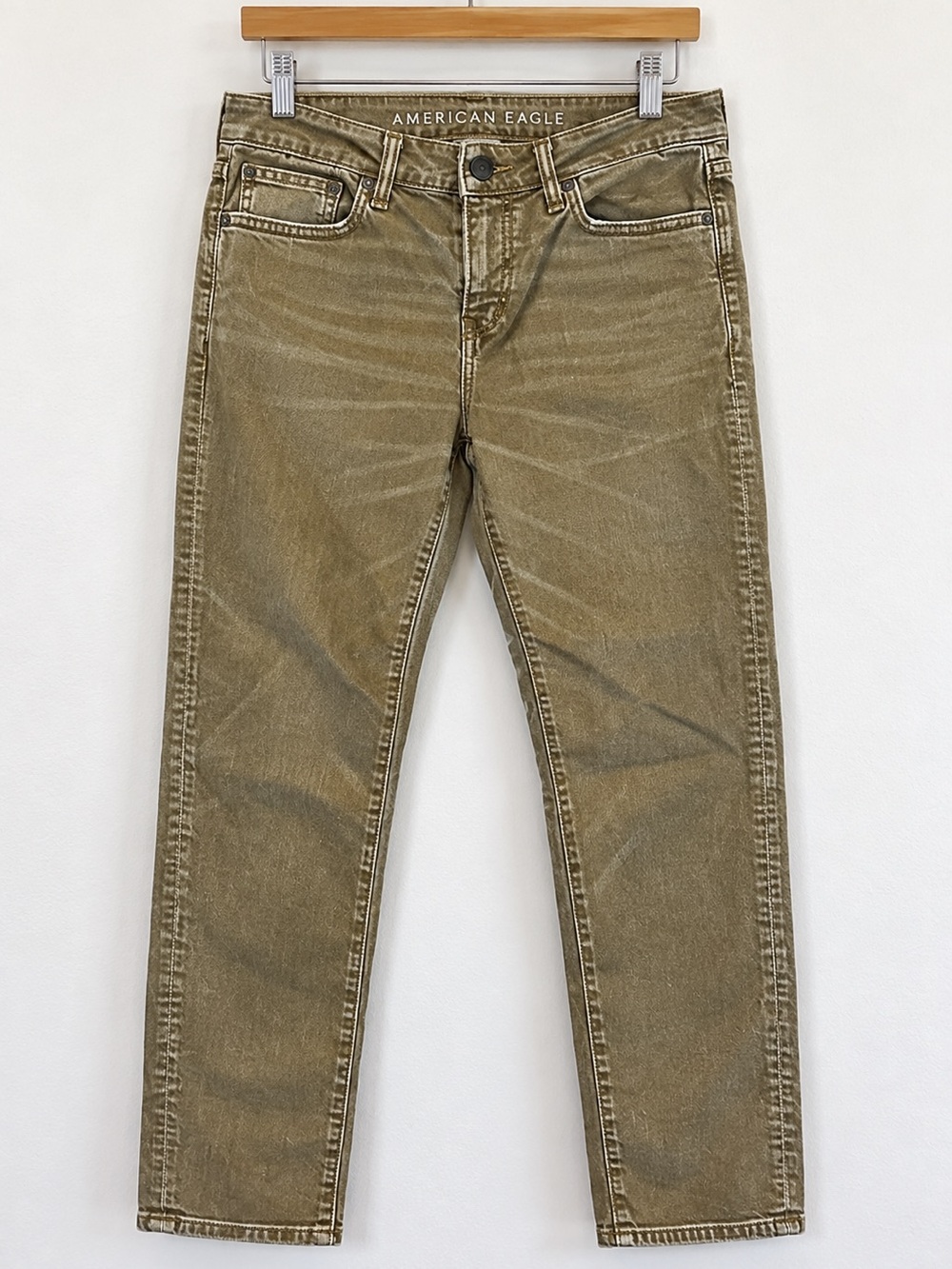 American Eagle AirFlex+ Athletic Fit Jeans Men’s Tan Stretch 28 waist
